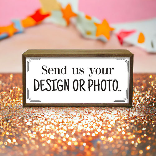 Personalised Upload Logo LED Light Box Wood Room Sign Product Gallery Image