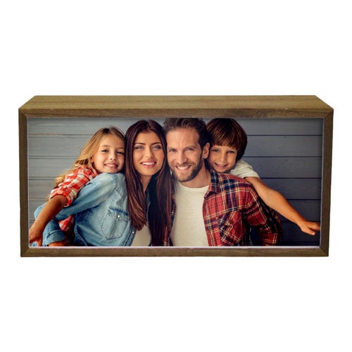 Personalised Upload Photo LED Light Box Wood Room Sign Product Gallery Image