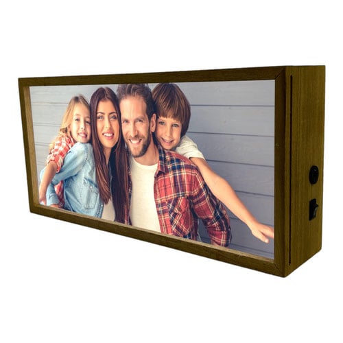 Personalised Upload Photo LED Light Box Wood Room Sign Product Gallery Image