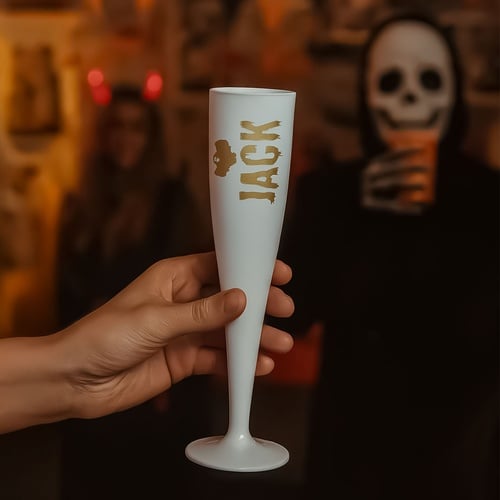 Personalised White Halloween Plastic Flute Product Gallery Image