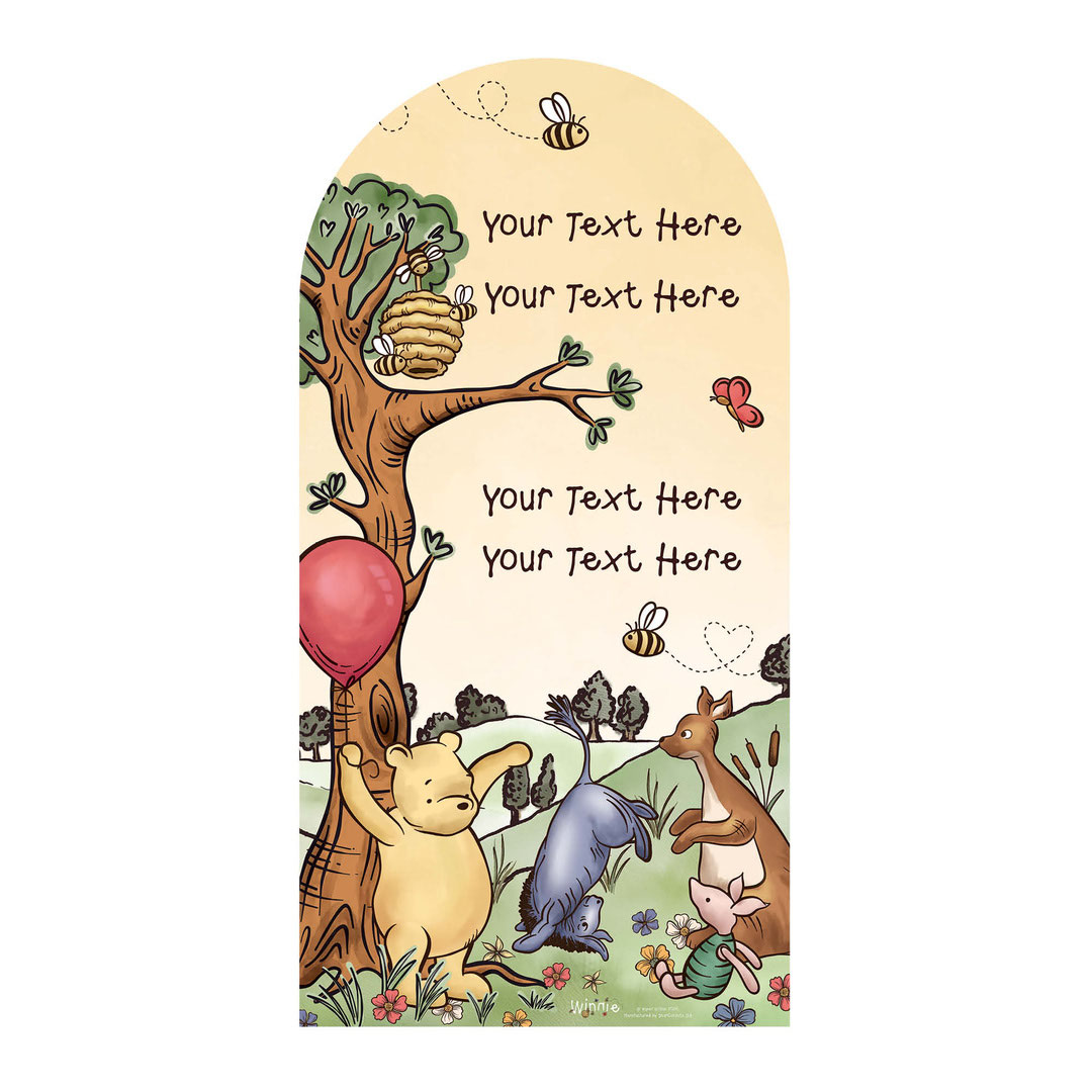 Personalised Winnie Pooh Bear Yellow Sky Single Sailboard Backdrop Cardboard Cutout 184cm