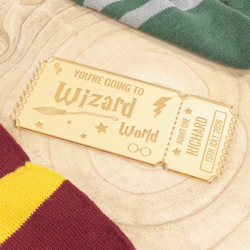 Personalised Wizard World Magic School Studio Tour Ticket 2D Customisable Keepsake Memento Gift Product Gallery Image