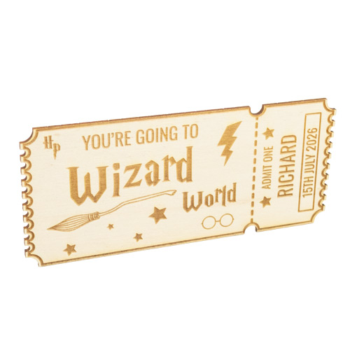 Personalised Wizard World Magic School Studio Tour Ticket 2D Customisable Keepsake Memento Gift Product Gallery Image