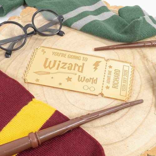 Personalised Wizard World Magic School Studio Tour Ticket 2D Customisable Keepsake Memento Gift Product Gallery Image
