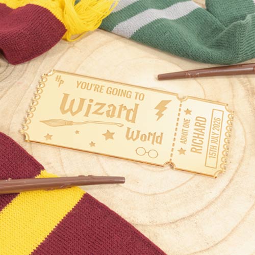 Personalised Wizard World Magic School Studio Tour Ticket 2D Customisable Keepsake Memento Gift