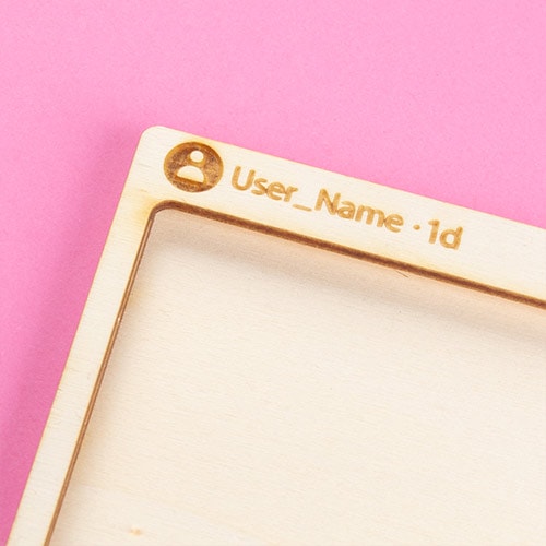 Personalised Wooden Social Media Frame for Square Photo Product Gallery Image