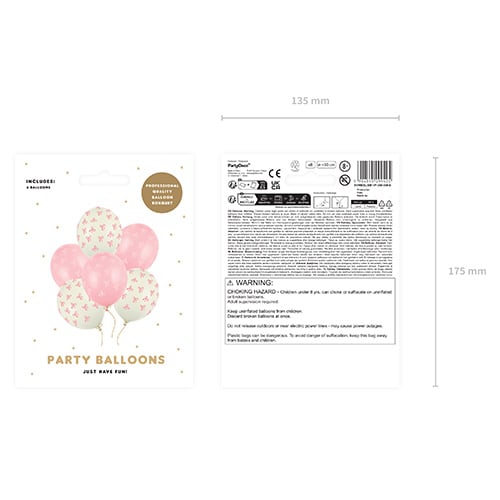 Pink & Cream Bows Latex Balloons 30cm / 12 in - Pack of 6 Product Gallery Image