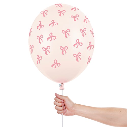 Pink & Cream Bows Latex Balloons 30cm / 12 in - Pack of 6 Product Gallery Image