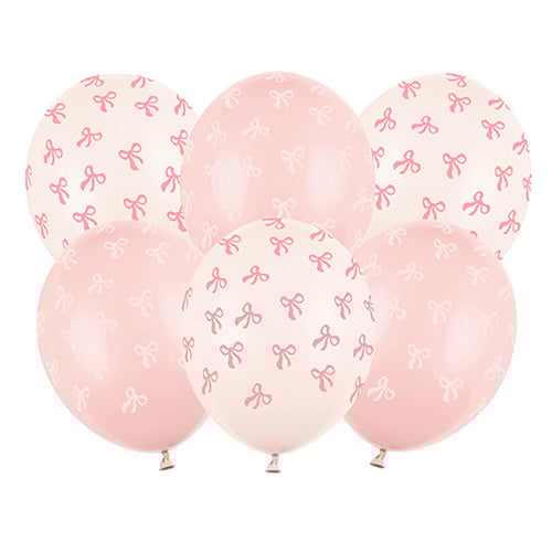 Pink & Cream Bows Latex Balloons 30cm / 12 in - Pack of 6 Product Gallery Image