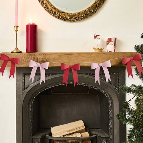 Pink & Red Bow 3D Card Garland 2.5m Product Gallery Image