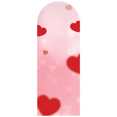 Pink & Red Hearts Design Arch Sailboard Backdrop Product Gallery Image