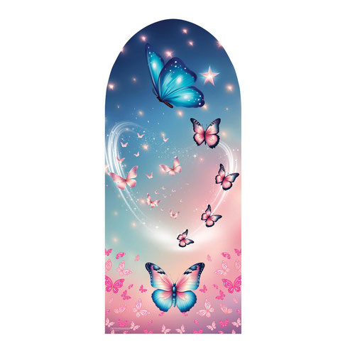 Pink and Blue Butterfly Single Backdrop Cardboard Cutout 185cm Product Gallery Image