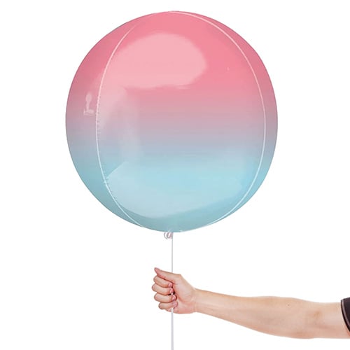 Pink and Blue Ombre Orbz Foil Helium Balloon 38cm / 15 in Product Gallery Image