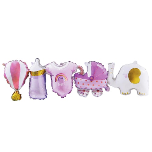 Pink Baby Girl Air Fill Foil Balloon Banner 77cm / 30 in Product Image