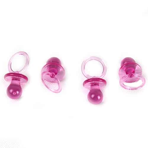 Pink Baby Shower Theme Baby Crystal Pacifiers - Pack of 4 Product Image