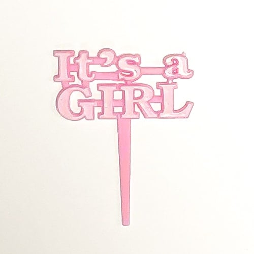 Pink Baby Shower Theme 'Its a Girl' Cake Picks - Pack of 8
