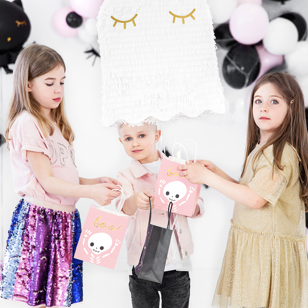 Pink BOO Halloween Paper Party Bag with Handles 14cm View 5