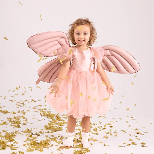 Pink Butterfly Wings Fancy Dress Matte Air Fill Foil Balloon 102cm / 40 in Product Gallery Image
