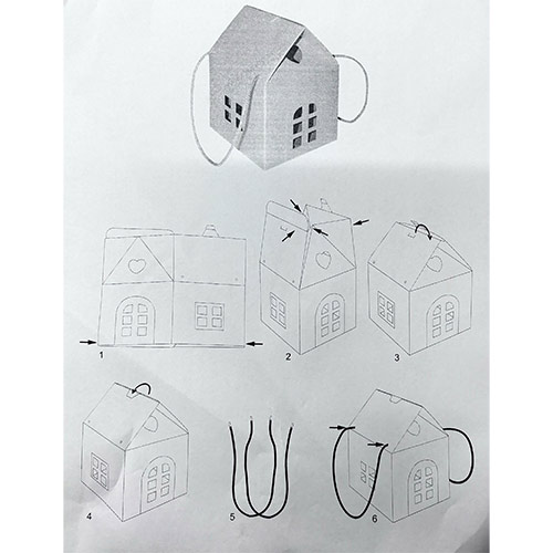 Pink Christmas House Elf Arrival Cardboard Gift Box with Handles Product Gallery Image