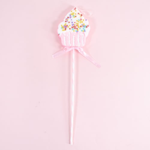 Pink Cupcake Pick Hanging Christmas Decoration 43cm Product Gallery Image