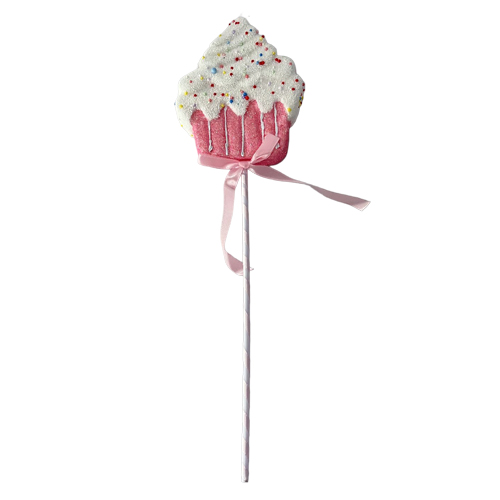 Pink Cupcake Pick Hanging Christmas Decoration 43cm