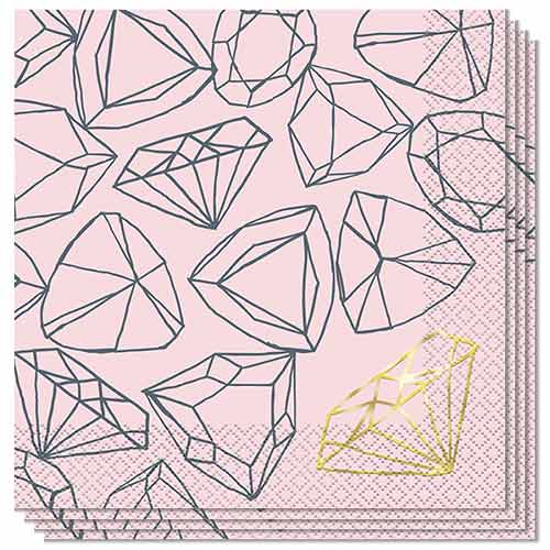 Pink Diamond Hen Party Luncheon Napkins 33cm 2Ply - Pack of 16 Product Image