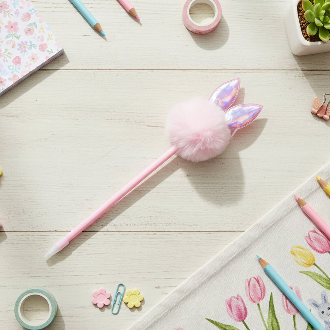 Pink Easter Bunny Fluffy Tail Pen Product Gallery Image