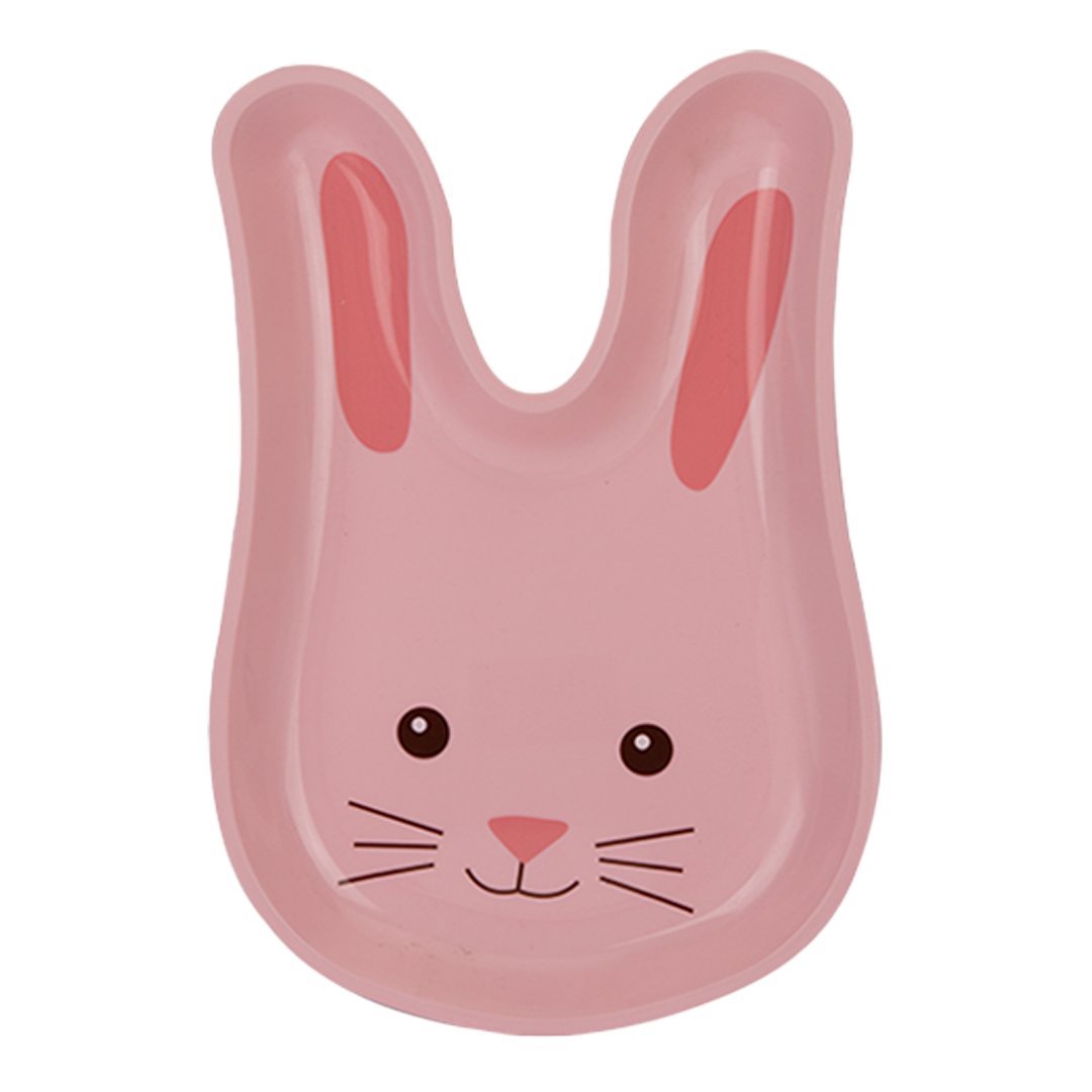 Pink Easter Bunny Shaped Reusable Plastic Serving Platter Plate 32cm