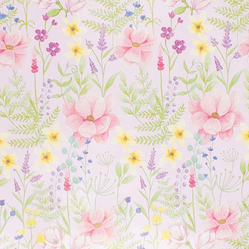 Pastel Pink Floral Gift Wrapping Paper Roll 3m Product Gallery Image