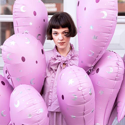 Pink Ghost Halloween Giant Helium Foil Balloon 70cm / 27 in Product Gallery Image