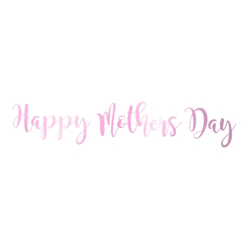 Pink Happy Mothers Day Foil Cardboard Letter Banner 150cm Product Image