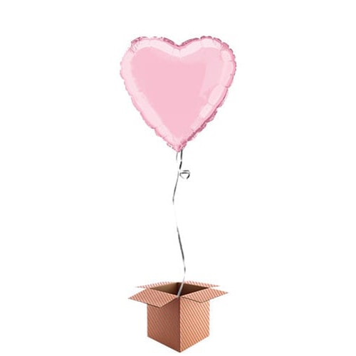 Pink Heart Shape Foil Balloon - Inflated Balloon in a Box Product Gallery Image
