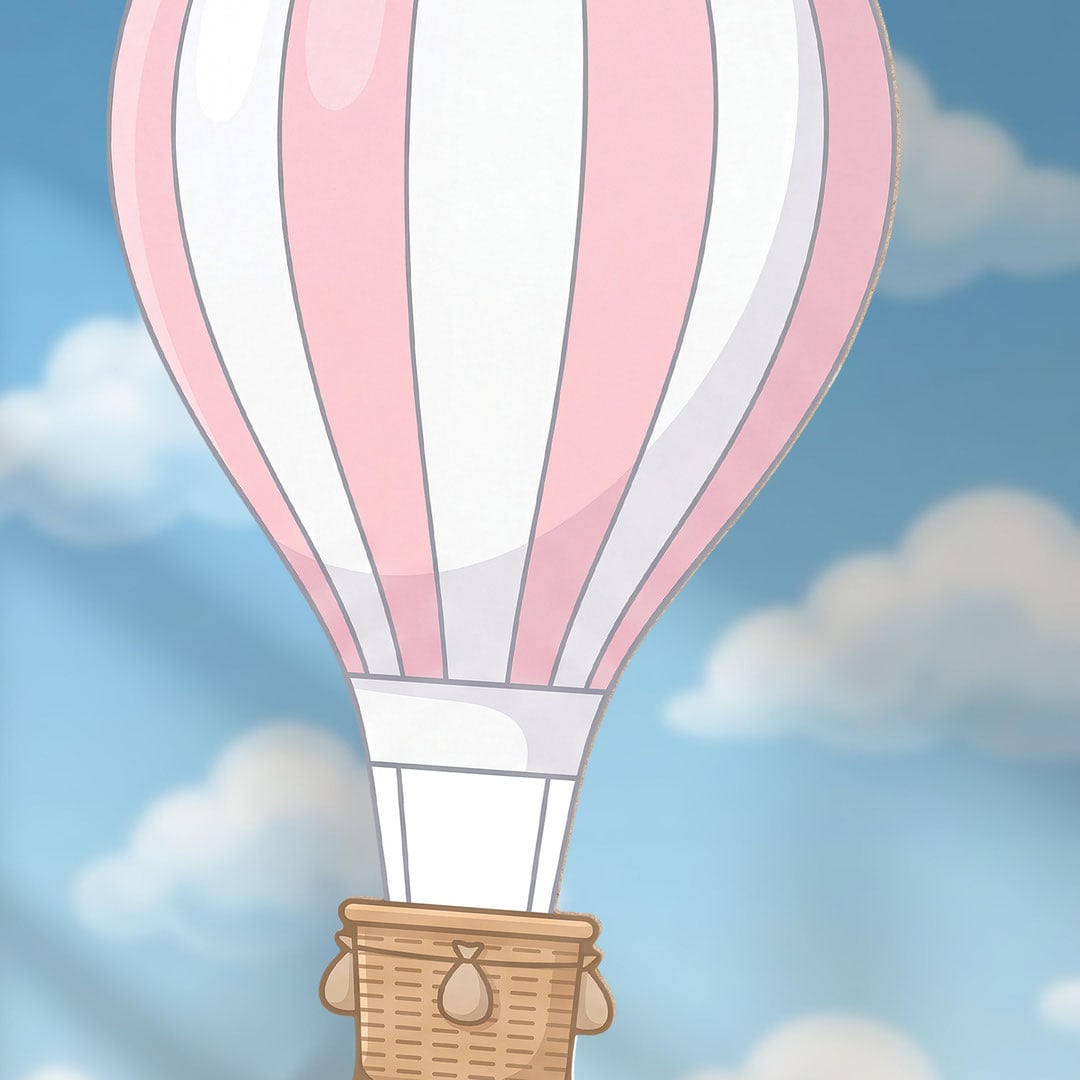 Pink Hot Air Balloon Star Mini Cardboard Cutout 92cm Product Gallery Image