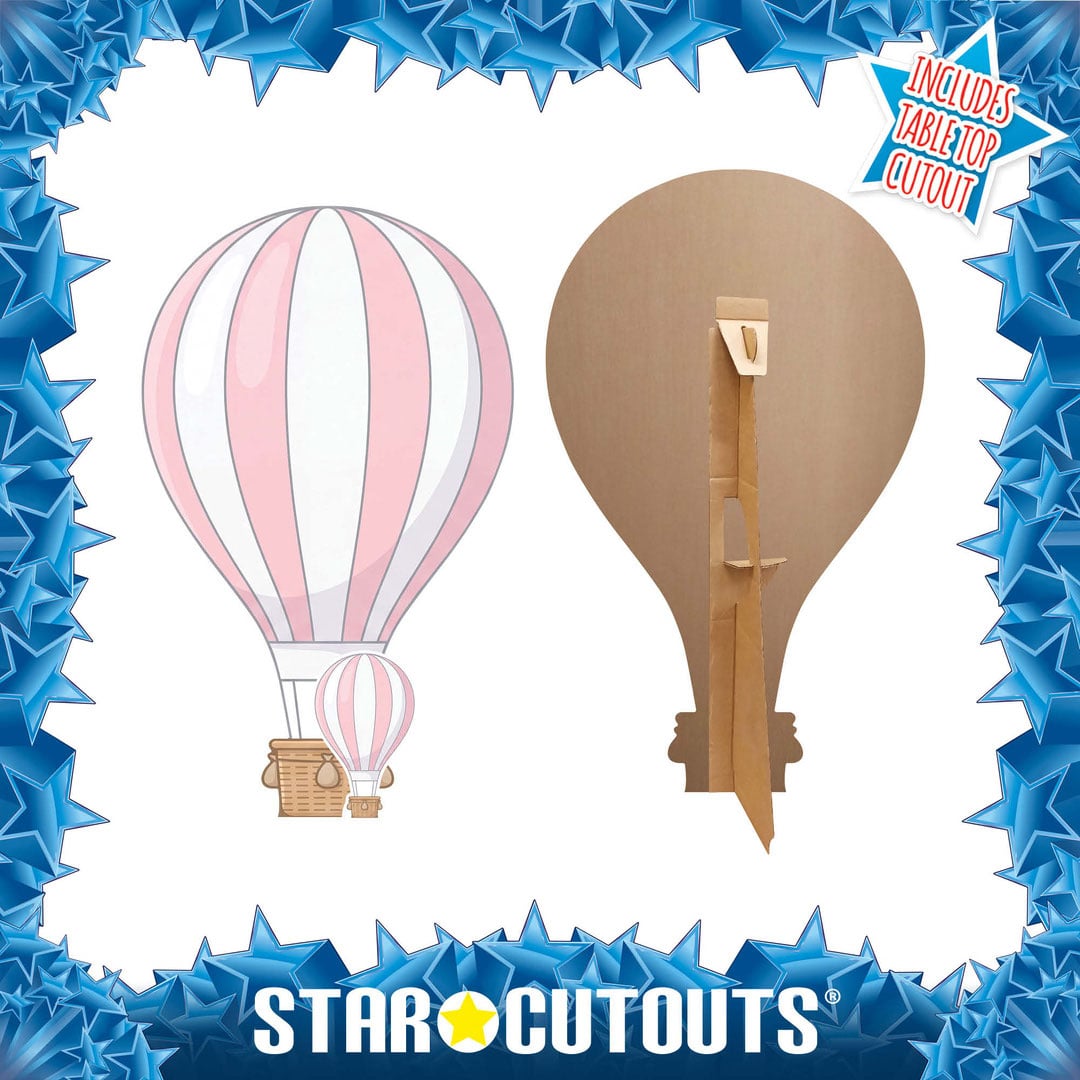 Pink Hot Air Balloon Star Mini Cardboard Cutout 92cm Product Gallery Image
