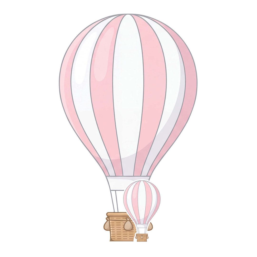 Pink Hot Air Balloon Star Mini Cardboard Cutout 92cm