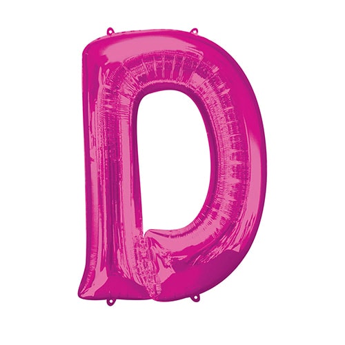 Pink Letter D Air Fill Foil Balloon 40cm / 16 in Bundle Product Image