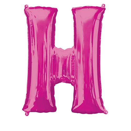 Pink Letter H Air Fill Foil Balloon 40cm / 16 in Product Image