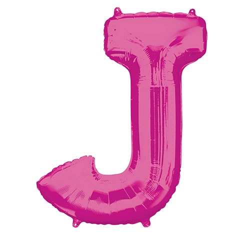 Pink Letter J Air Fill Foil Balloon 40cm / 16 in Product Image