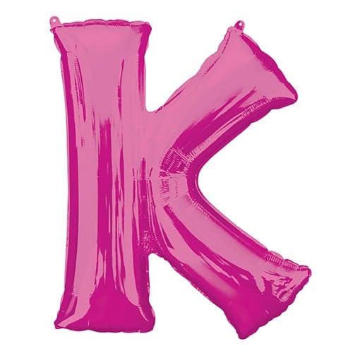 Pink Letter K Air Fill Foil Balloon 40cm / 16 in Product Image