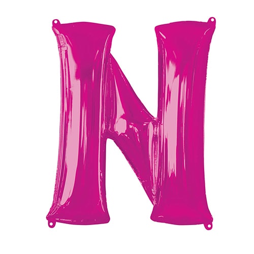 Pink Letter N Air Fill Foil Balloon 40cm / 16 in Product Image