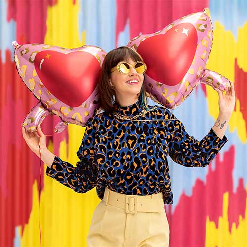 Pink Love Heart Shaped Sunglasses Giant Helium Foil Balloon 116cm / 46 in Product Gallery Image