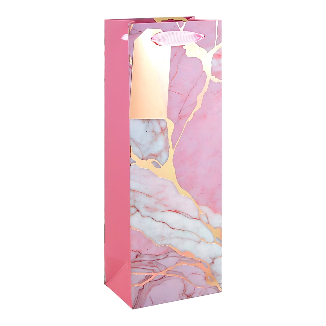 Pink Marble Bottle Gift Bag 35cm