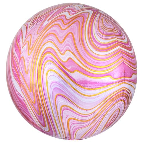 Pink Marblez Orbz Foil Helium Balloon 38cm / 15 in Product Image