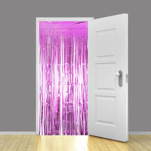 Pink Foil Door Curtain Backdrop 92cm x 244cm - Pack of 10