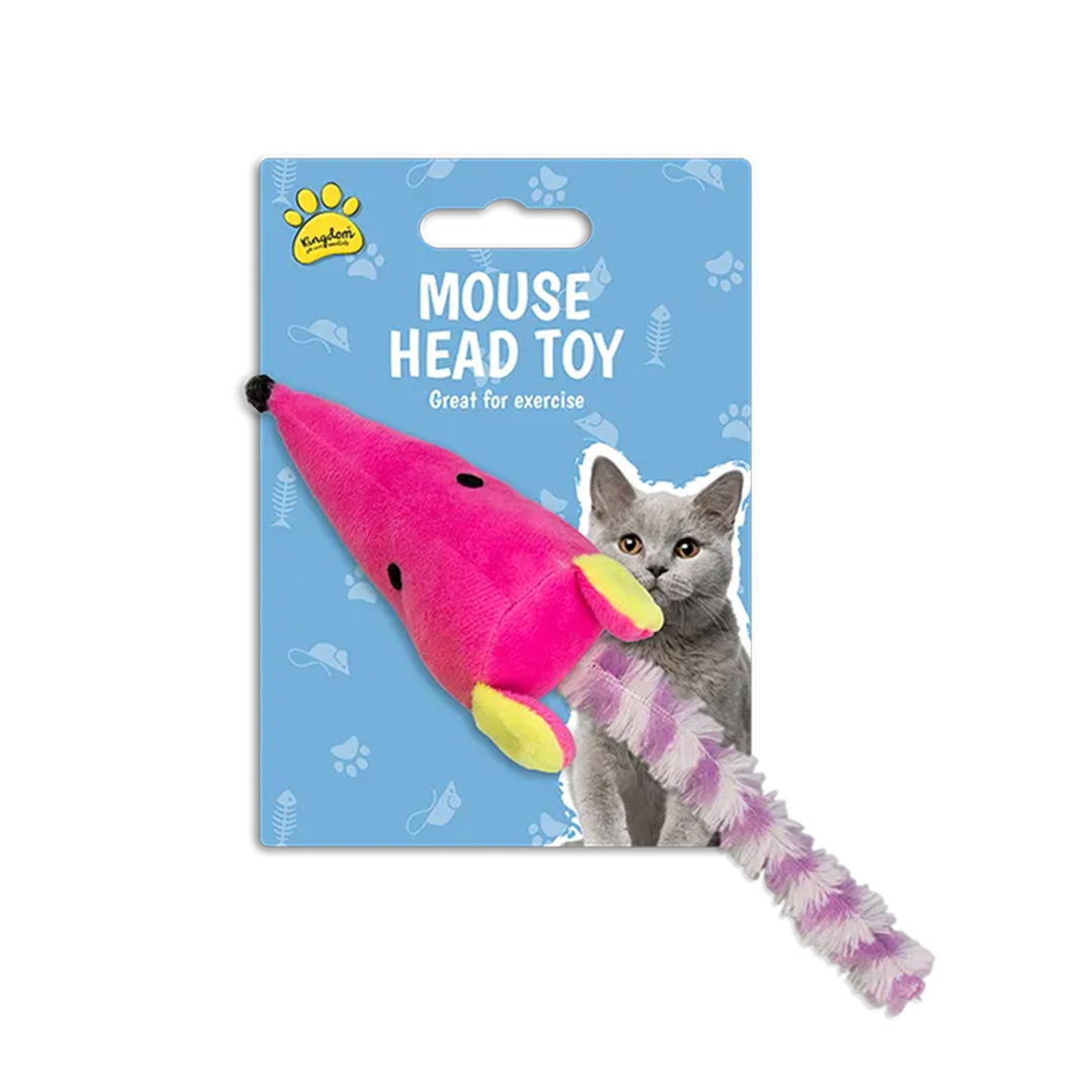 Pink Mouse Head Cat Toy