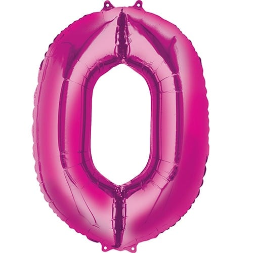 Pink Number 0 Air Fill Foil Balloon 40cm / 16 in