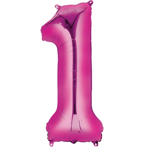Pink Number 1 Air Fill Foil Balloon 40cm / 16 in Product Image