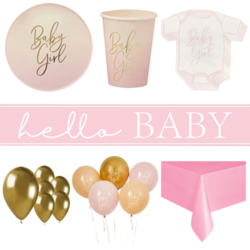 Pink Ombre Baby Girl 16 Person Deluxe Party Pack