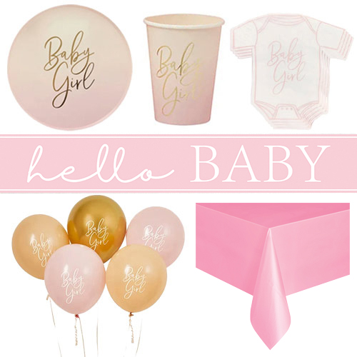 Pink Ombre Baby Girl 8 Person Deluxe Party Pack