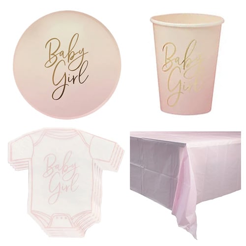Pink Ombre Baby Girl 8 Person Value Party Pack Product Image